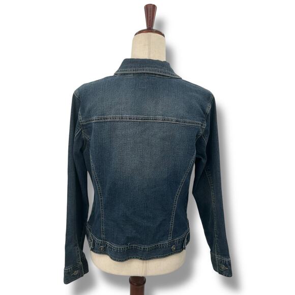 Style & Co Denim Jacket Size Medium Medium Blue Button Front Classic Fit Jean - Picture 3 of 5